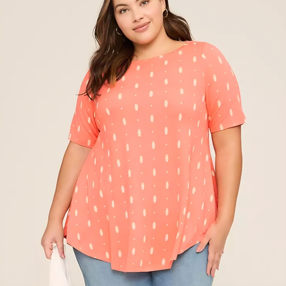 Lane Bryant Perfect Sleeve Tee Melon Print Plus Size 26/28 New With Tags
